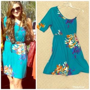 Floral one shoulder dress